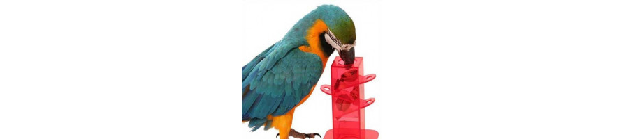 Foerageer speeltjes voor papegaaien en parkieten en ara's